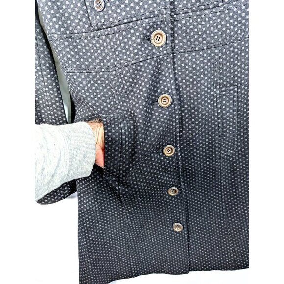 Diane von Furstenberg Black Multi Princess Buttercup Coat Wool Military Size 6 - Picture 5 of 7